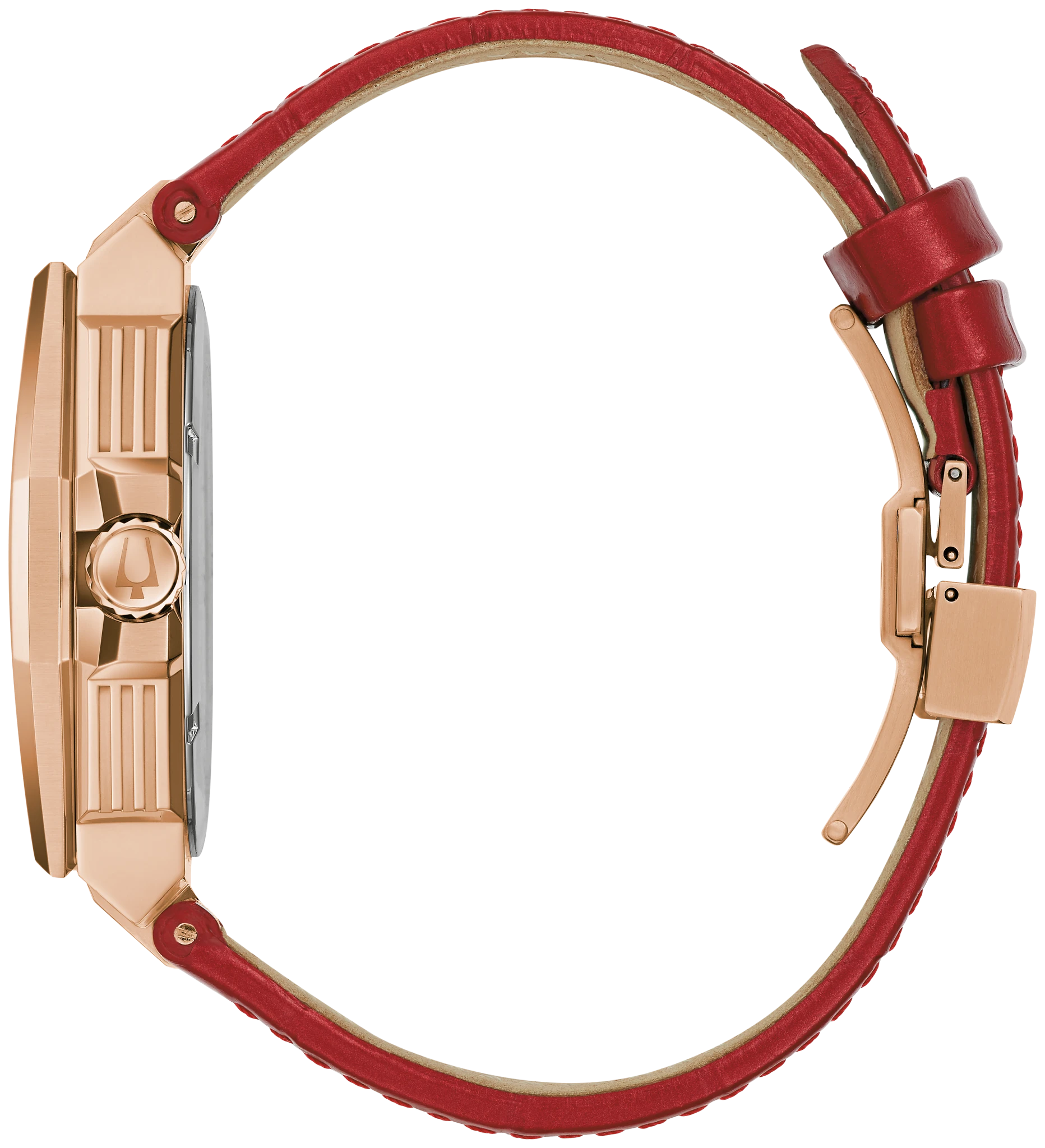 Bulova 自動巻き腕時計 レッドレザー Bulova Surveyor Automatic Watch with Sunburst Maroon Dial #98B422